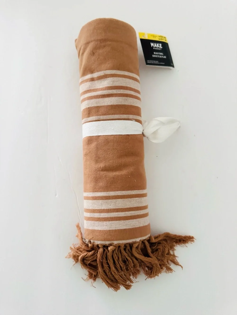 MAKE MARKET Brown Beige 100% Cotton 31”x71” Beach Towel